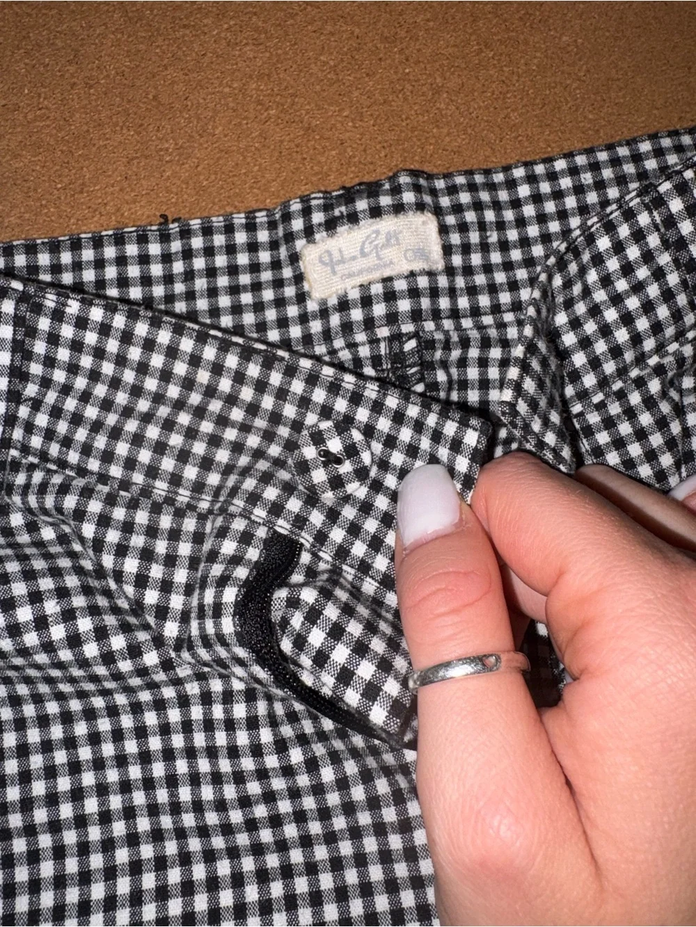 J. Crew Black and White Gingham Mini Skirt